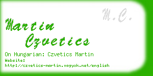 martin czvetics business card